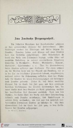 Aus Ansbachs Vergangenheit