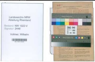 Entnazifizierung Wilhelm Vollmer , geb. 15.01.1897 (Radiomonteur)