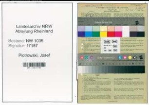Entnazifizierung Josef Piotrowski , geb. 28.01.1908 (Bergbauangestellter)