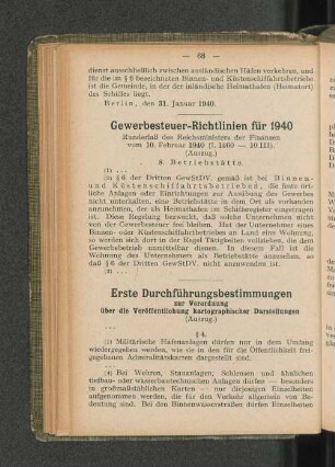 Erste Durchführungsbestimmungen zur Verordnung über die Veröffentlichung kartographischer Darstellungen (Auszug.) (...) § 4.