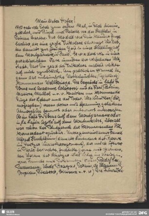 Mein lieber Hofer! : [Brief von Heinrich Ehmsen an Karl Hofer, vom 11. Oktober 1948]
