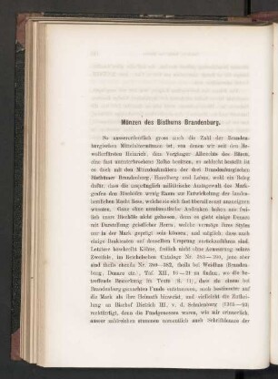 Münzen des Bisthums Brandenburg