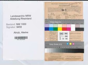 Entnazifizierung Alwine Alrutz, geb. 04.01.1892 (Kontoristin)