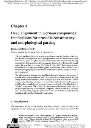 Head alignment in German compounds: Implications for prosodic constituency and morphological parsing
