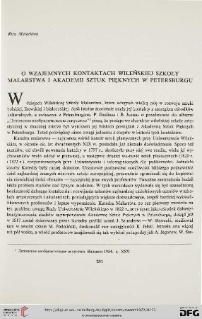 16: O wzajemnych kontaktach Wileńskiej szkoły malarstwa i Akademii Sztuk Pięknych w Petersburgu