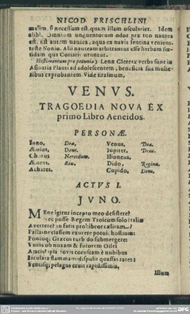 Venus. Tragoedia Nova Ex primo Libro Aeneidos