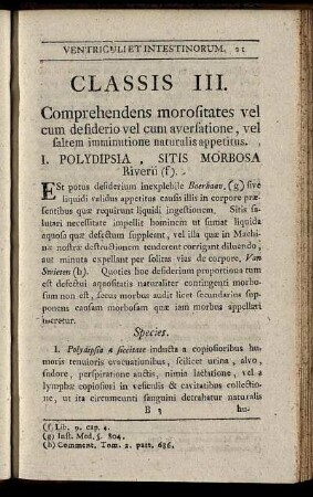 Classis III. Comprehendens morositates vel cum desiderio vel cum aversatione, vel saltem imminutione naturalis appetitus.