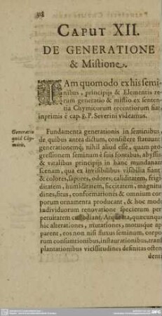 CAPUT XII. DE GENERATIONE & MISTIONE.