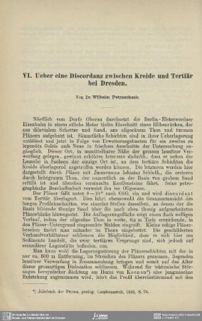 Ueber die Discordanz zwischen Kreide und Tertiär bei Dresden