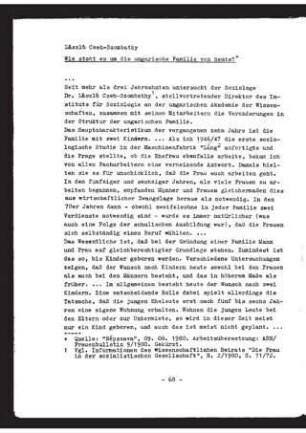 Wie steht es um die ungarische Familie von heute?