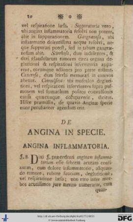 De Angina In Specie.