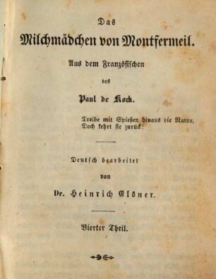 Paul de Kock's humoristische Romane, deutsch bearbeitet von Heinrich Elsner. 69