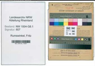 Entnazifizierung Fritz Rumswinkel , geb. 15.06.1896 (Kaufm.Angestellter)