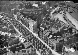 Köln, Kaiser-Wilhelm-Ring/Hansaring (rechts der ehemalige Güterbahnhof Gereon)