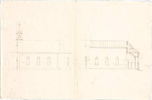 Voit, August von; Kirche - Ansicht , Längsschnit