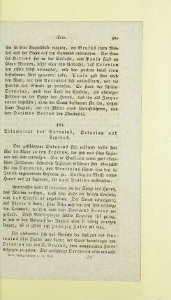 184. Triumvirat des Antonius, Octavian und Lepidus
