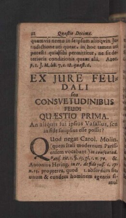 Ex jure feudali seu consuetudinibus...
