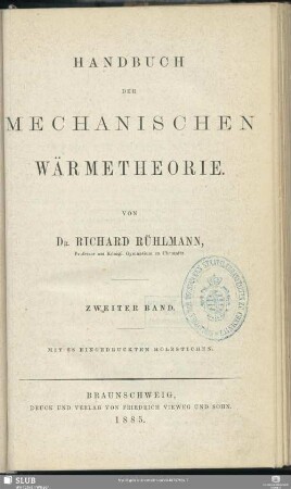 2: Handbuch der mechanischen Wärmetheorie