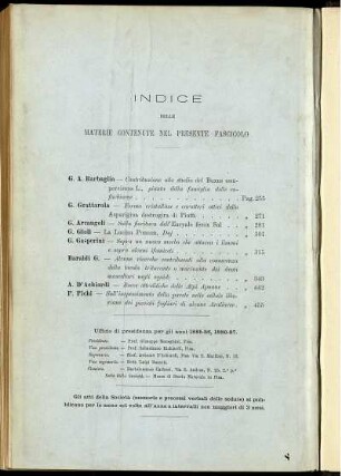 Indice Delle Materie Contenute Nel Presente Fascicolo