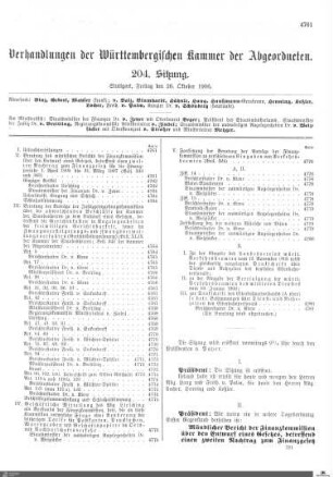 204. Sitzung, Stuttgart, 26.10.1906