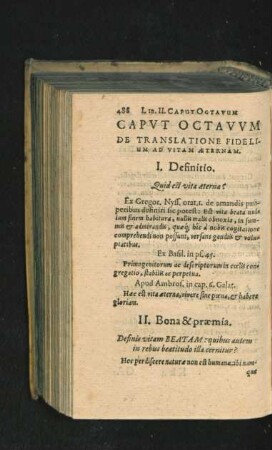 Caput Octavum. De Translatione Fidelium Ad Vitam Aeternam.