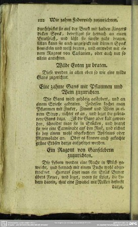 Eine zahme Gans mit Pflaumen und Wein zuzurichten