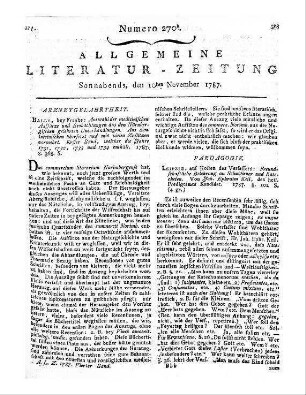 Keil, J. E.: Freundschaftliche Belehrung an Schuldiener und Katecheten. Leipzig: Selbstverl. 1787