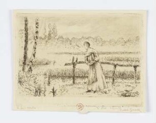Frau in Pariser Landschaft