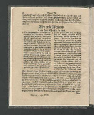 Der erste Articul/ Von dem Christo in uns.