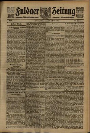 Erste Ausgabe vom Mittwoch, den 21. Oktober 1908.