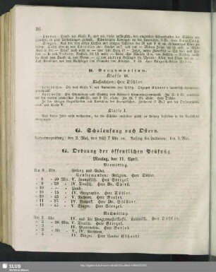 G. [F.] Schulanfang nach Ostern