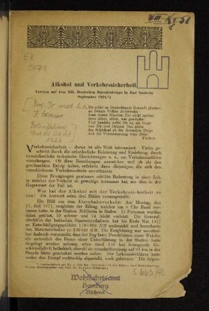 Alkohol und Verkehrssicherheit