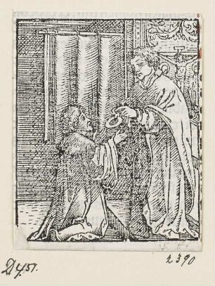 Firmung, aus: Peter Apian, "Hortulus anime", Nürnberg 1517