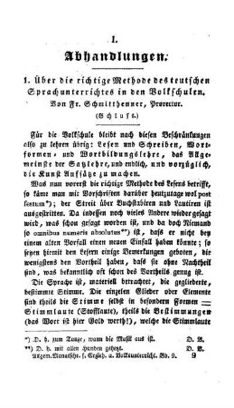 Über die richtige Methode des teutschen Sprachunterrichtes in den Volkschulen : (Schluss.)