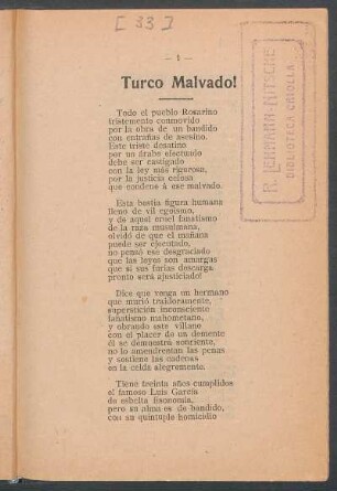 Turco malvado!