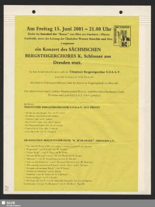 Konzert des Sächsischen Bergsteigerchores in Riva am Gardasee