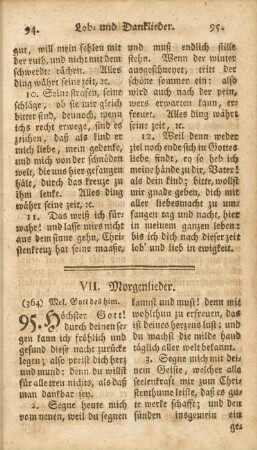 VII. Morgenlieder