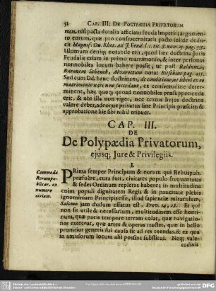 Cap. III. De Polypaedia Privatorum ejusq. Jure & Privilegiis