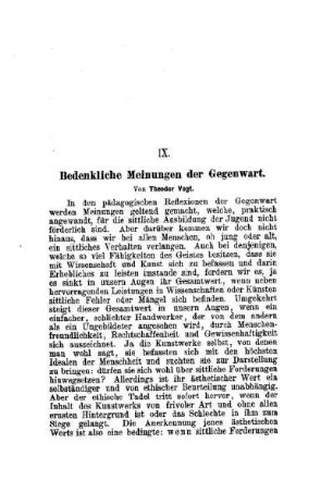 Bedenkliche Meinungen der Gegenwart
