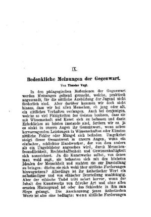 Bedenkliche Meinungen der Gegenwart