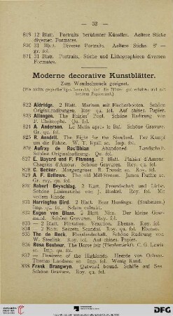 Moderne decorative Kunstblätter (Nr. 822-956)