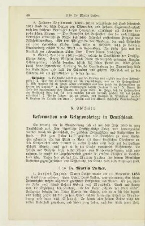 6. Abschnitt: Reformation und Religionskriege in Deutschland