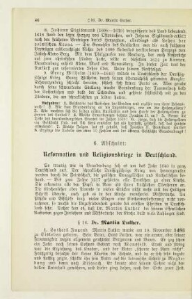 6. Abschnitt: Reformation und Religionskriege in Deutschland