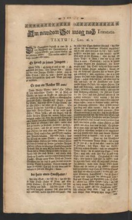 Am neundten Sonntag nach Trinitatis