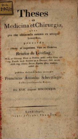 Theses ex medicina et chirurgia