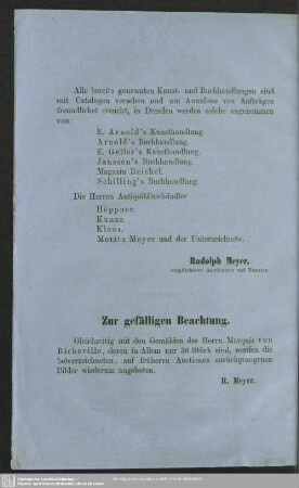 Zur gefälligen Beachtung