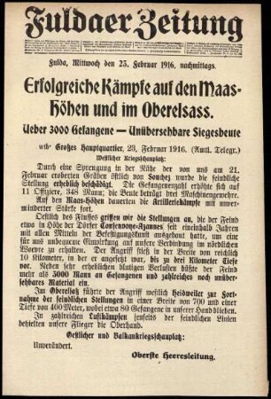 Ausgabe vom Mittwoch, den 23. Februar 1916.