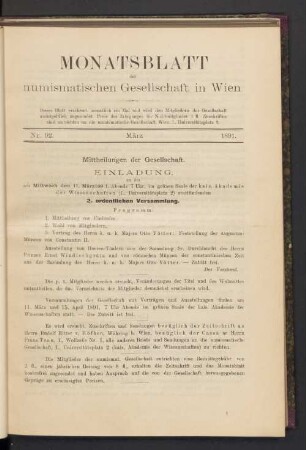 Nr. 92. März 1891
