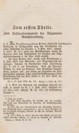 Zum ersten Theile