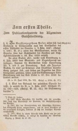 Zum ersten Theile